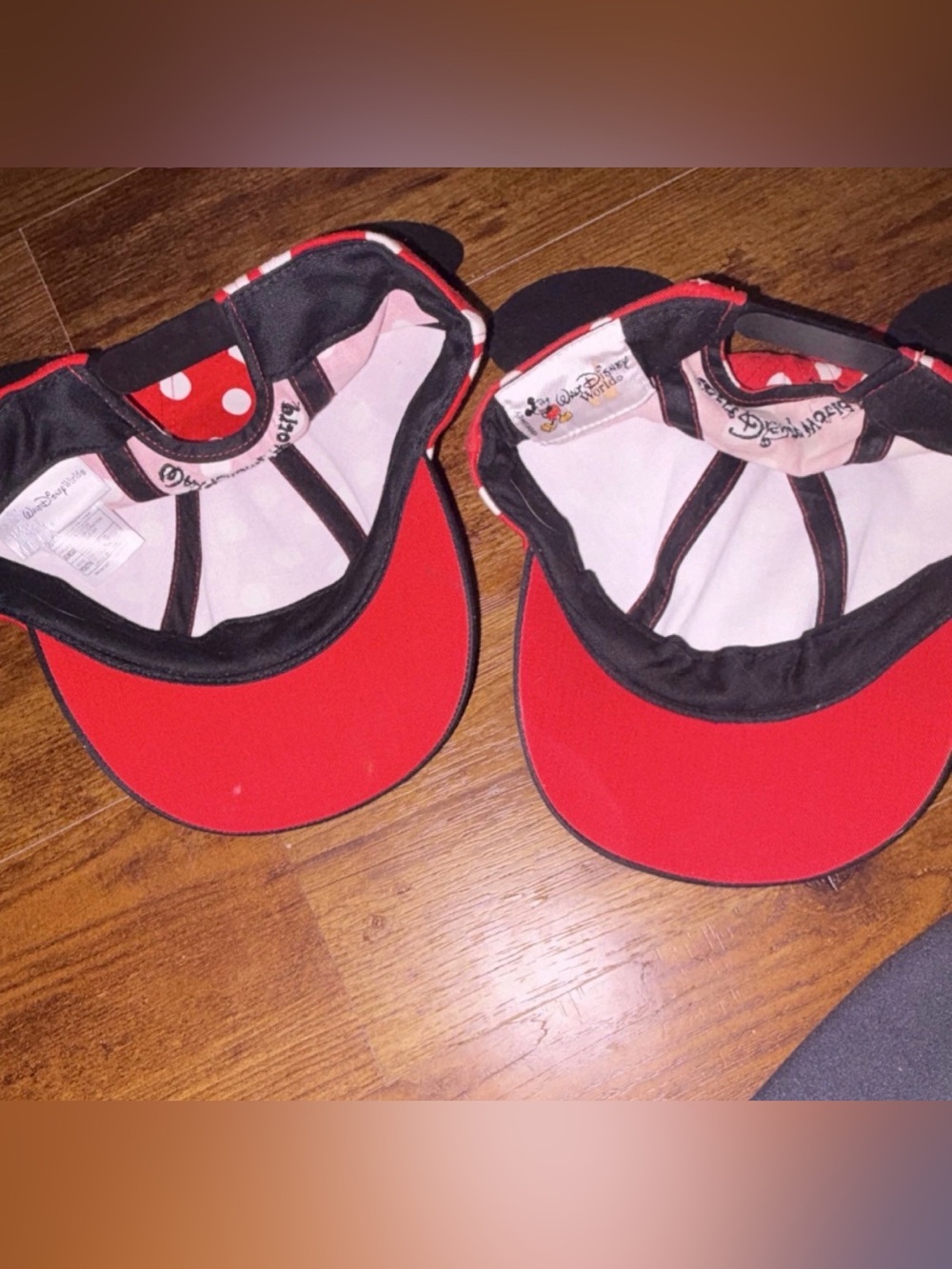 Vintage Red Polka Dot Minnie Mouse Ear Hat Pair - Picture 2 of 2